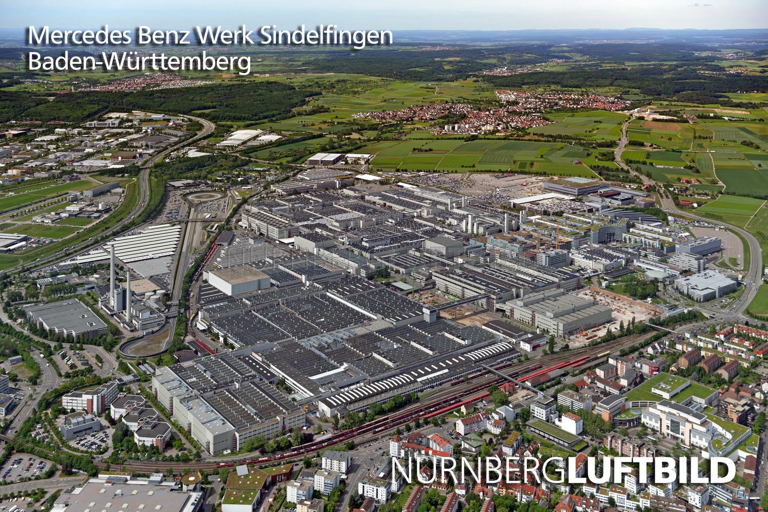 Mercedes Benz Werk Sindelfingen, Baden-Württemberg, Luftaufnahme