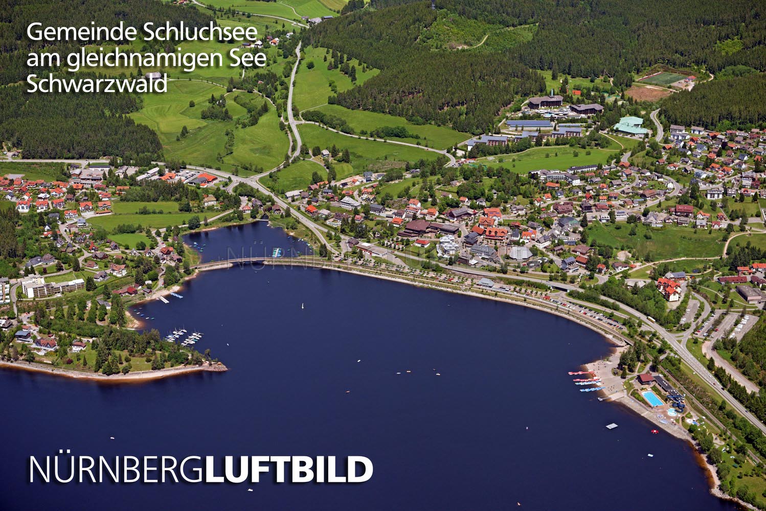 Gemeinde Schluchsee am gleichnamigen See, Schwarzwald, Luftaufnahme