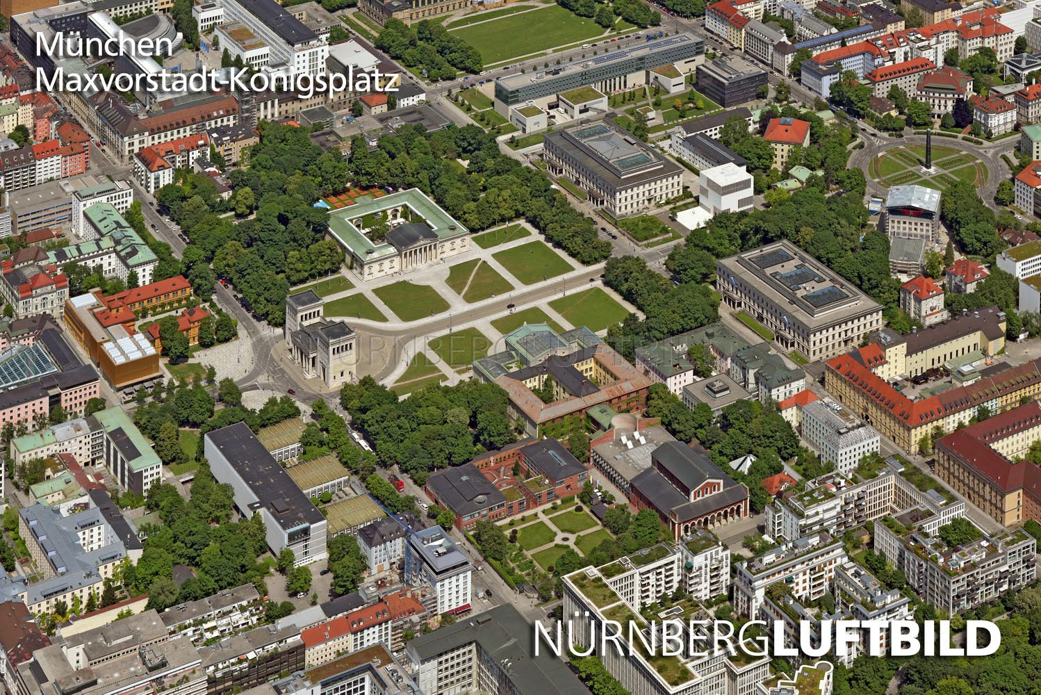 München, Maxvorstadt-Königsplatz, Luftaufnahme