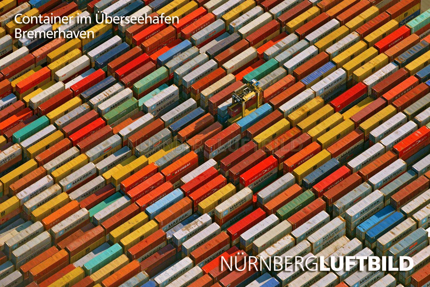 Container im Überseehafen, Bremerhaven, Luftaufnahme