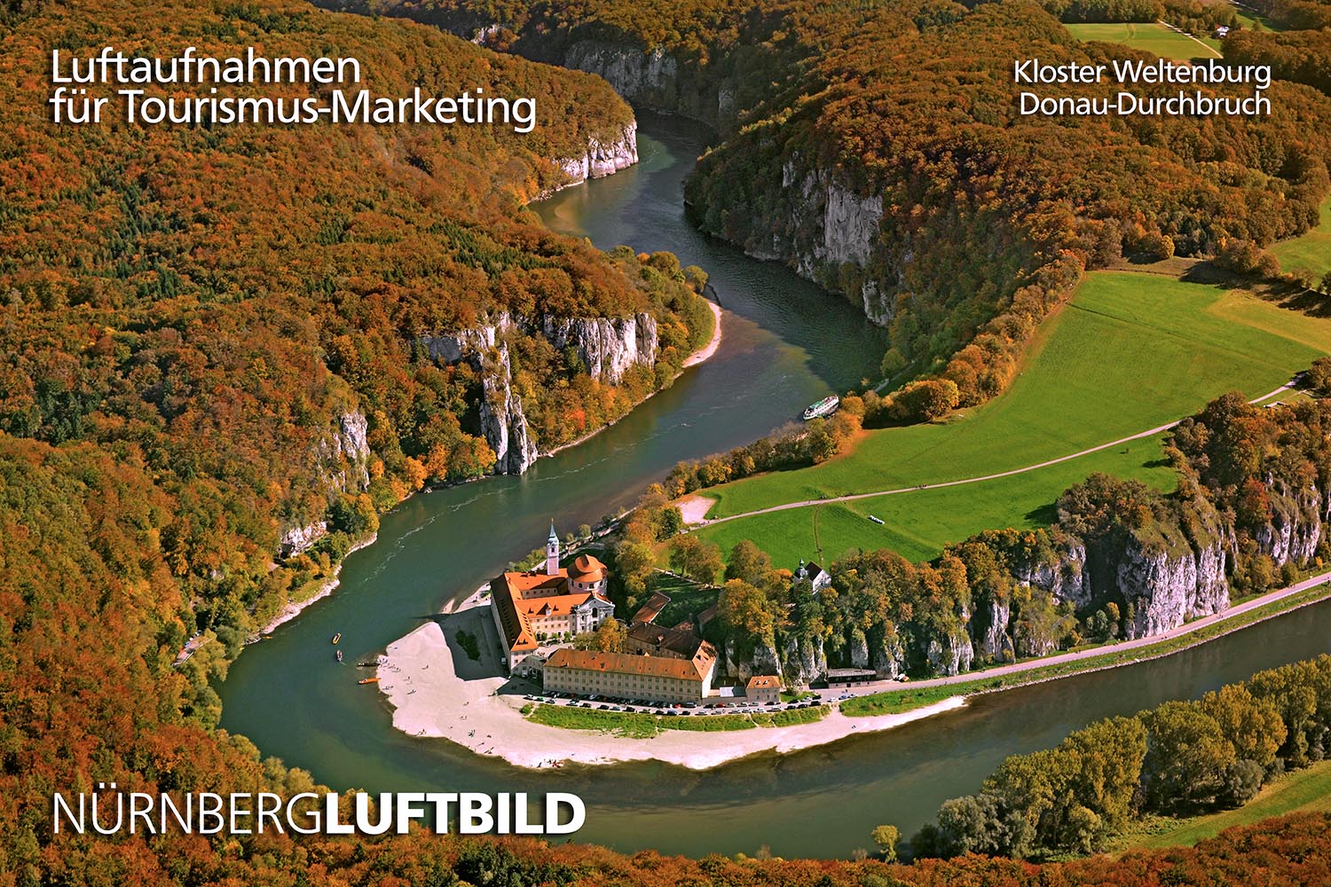 Luftbild des Benediktinerklosters Weltenburg an der Donau, ältestes Kloster Bayerns