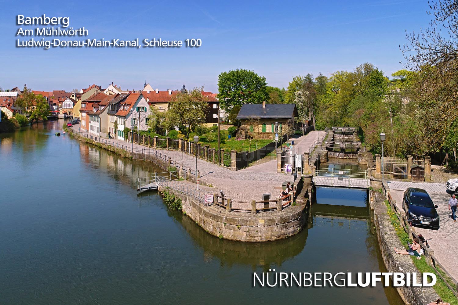 Bamberg, Am Mühlwörth, Ludwig-Donau-Main-Kanal, Schleuse 100