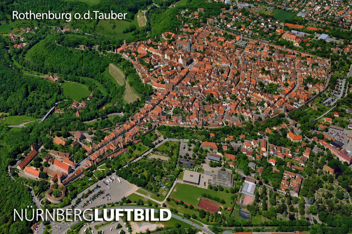 Rothenburg o.d. Tauber, Luftaufnahme